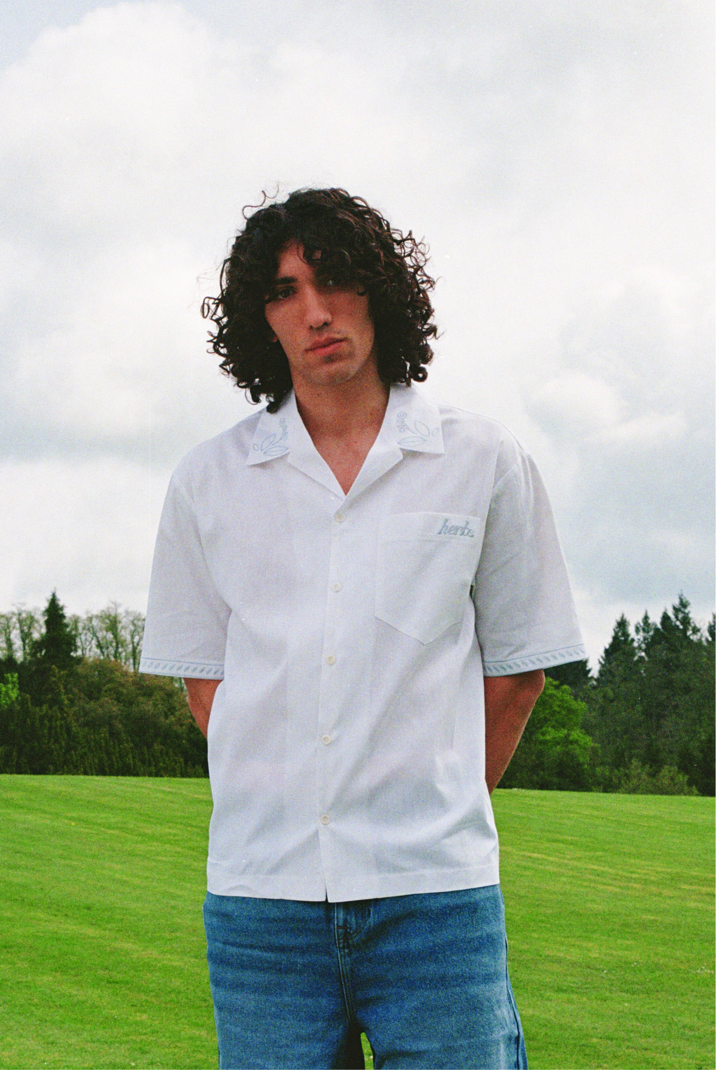 Embroidered White Cuban Shirt